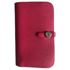 Cartera Hermès Dogon Duo Rosa Togo