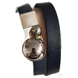 Bracciale Dior in pelle blu navy