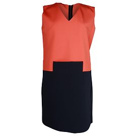 Vestido recto sin mangas con bloques de color Victoria Beckham en viscosa multicolor