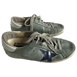 Golden Goose Deluxe Brand Sneakers Golden Goose Superstar in scamosciato verde acqua
