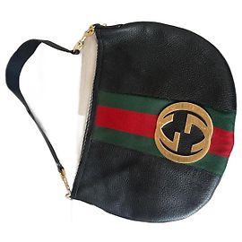 Borsa da viaggio Gucci in pelle nera