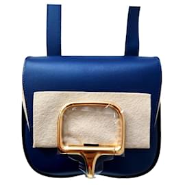 Hermès Hermes Della Cavalleria in pelle di vitello Blue Tadelakt con GHW
