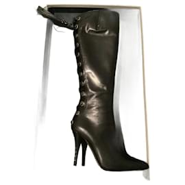 Bottes en cuir noires  Y ves-Saint-Laurent - Yves Saint Laurent