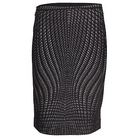 Diane Von Furstenberg Falda lápiz de jacquard en lana negra