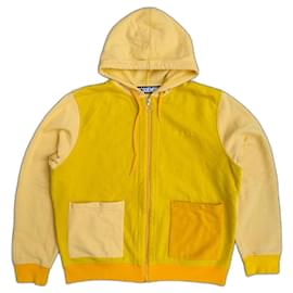 Jacquemus Kapuzenpullover mit Reißverschluss Gelb Baumwolle