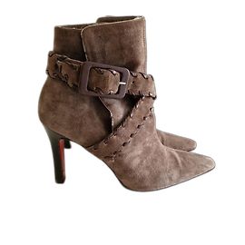 Botines Christian Louboutin de ante marrón