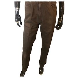 Jeans dritti Burberry marrone scuro cotone