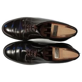 Autre Marque Derby in pelle color cioccolato da donna