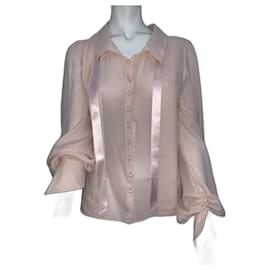 Top Chanel de seda rosa