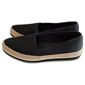 Mocassini Prada in cotone blu