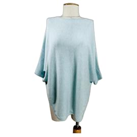 Kinross Kaschmir Poncho Pullover Blau - Autre Marque