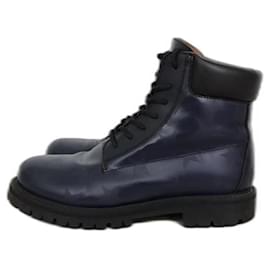 Valentino Garavani Leder Stiefeletten Marineblau Sternenmuster