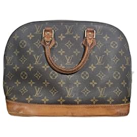 Borsa a mano Louis Vuitton Alma Marrone Beige Pelle
