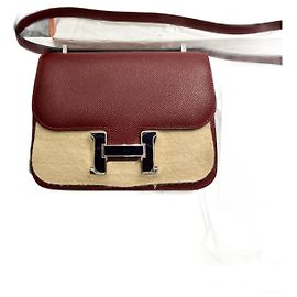 Hermès Constance 18 Cuero Epsom Rogue H Rojo Oscuro