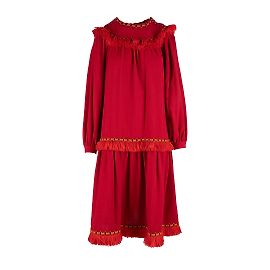 Yves Saint Laurent Vintage Smockkleid mit Fransen