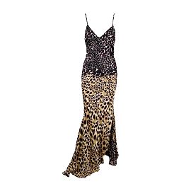Langes Kleid mit Animal-Print von Roberto Cavalli