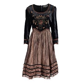 Autre Marque Vestido Lancetti Vintage de terciopelo y brillo