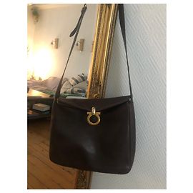 Borsa Salvatore Ferragamo in pelle marrone scuro