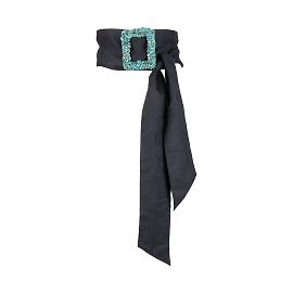 Autre Marque Collezione Privée Cintura in camoscio pietra turchese