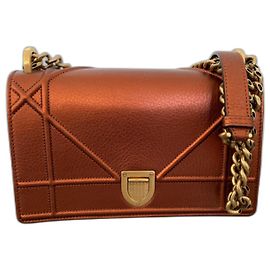 Borsa a tracolla Christian Dior Diorama Pelle Bronzo