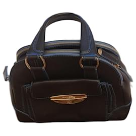 Borsa a mano Lancel Adjani in pelle martellata blu scuro