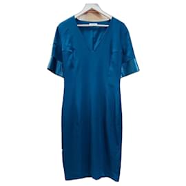 Vestido Iceberg negro de viscosa con detalles de piel sintética