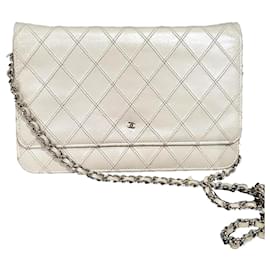 Chanel PORTAFOGLIO SU CATENA BIANCO BEIGE