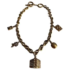 Collana Christian Dior placcata in oro con ciondoli