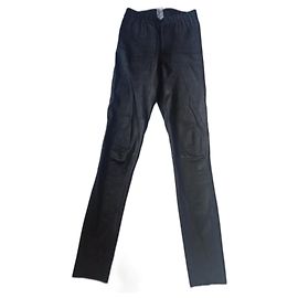 Autre Marque Pantalones legging KUJTEN de piel de cordero negro