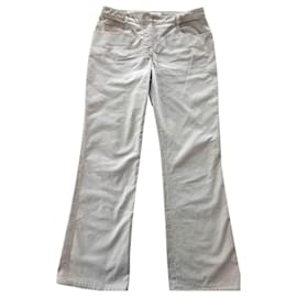 Jeans Chanel in Cotone Beige Grigio 38