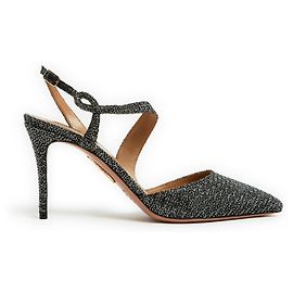 Aquazzura SCHWARZES SILBER 85 Slingback-Pumps EU38.5 NEU