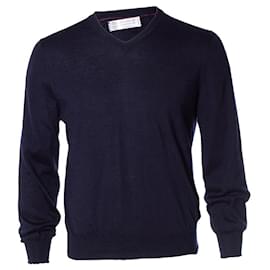 Brunello Cuccinelli, Blauer Kaschmirpullover - Brunello Cucinelli