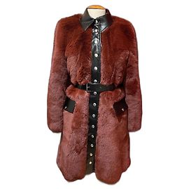 Abrigo Sonia Rykiel de pelo sintético Rojo marrón Talla 36