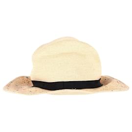 Cappello da sole screziato Eugenia Kim in canapa e cotone beige