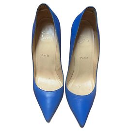 Christian Louboutin Blue Leather Pumps