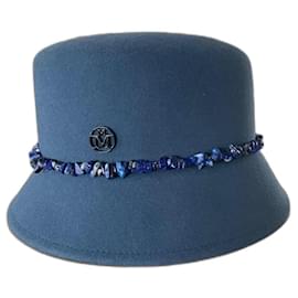 Maison Michel Mini Kendall Hut Blau Denim