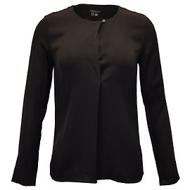 Blusa Theory de manga larga en seda negra