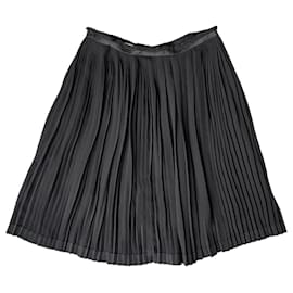 Falda plisada Hermès de seda negra