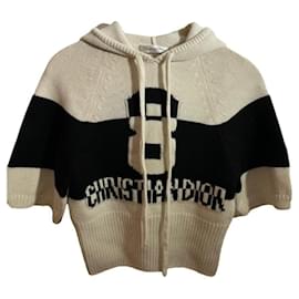 Christian Dior Kapuzenpullover aus Kaschmir Ecru