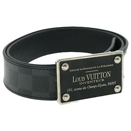 LOUIS VUITTON Damier Graphite Ceinture Inventeur Tour Belt M9632V LV Aut4026