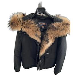 Woolrich Jacke Schwarz mit Fellkapuze Größe M