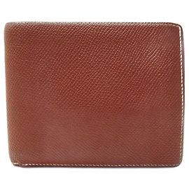 Hermès HERMES MC WALLET2 COPERNIC IN BROWN EPSOM LEATHER WALLET CARD HOLDER