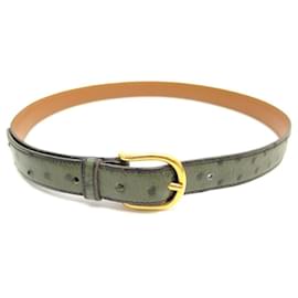 Hermès VINTAGE HERMES GÜRTEL AUS GRÜNEM STRAUSSENLEDER T 67 75 GRÜNER STRASSLEDERGÜRTEL