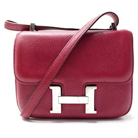 Borsa Hermes Constance 14 BORSA A MANO MICRO IN PELLE EPSOM ROSSA - Hermès