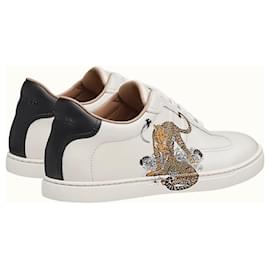 Sneakers Hermès Quicker in pelle bianca