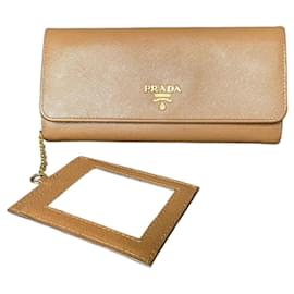 Prada Saffiano Leder Geldbörse lang braun