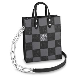 Louis Vuitton Sac Plat XS Schwarz Leder Handtasche