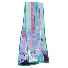 Mantero 1902 Seidenstola Fuchsia und Grün - Autre Marque