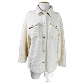 Ba&Sh Tweed Hemdjacke Weiß