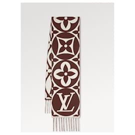 Sciarpa Louis Vuitton Medallion in lana marrone